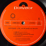 Whitesnake ‎– Live... In The Heart Of The City (Япония 1980г.)