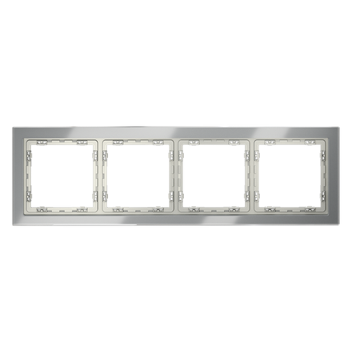 Рамка стеклянная на 4 поста, (сталь, стекло) Voltum S70 VLS110405