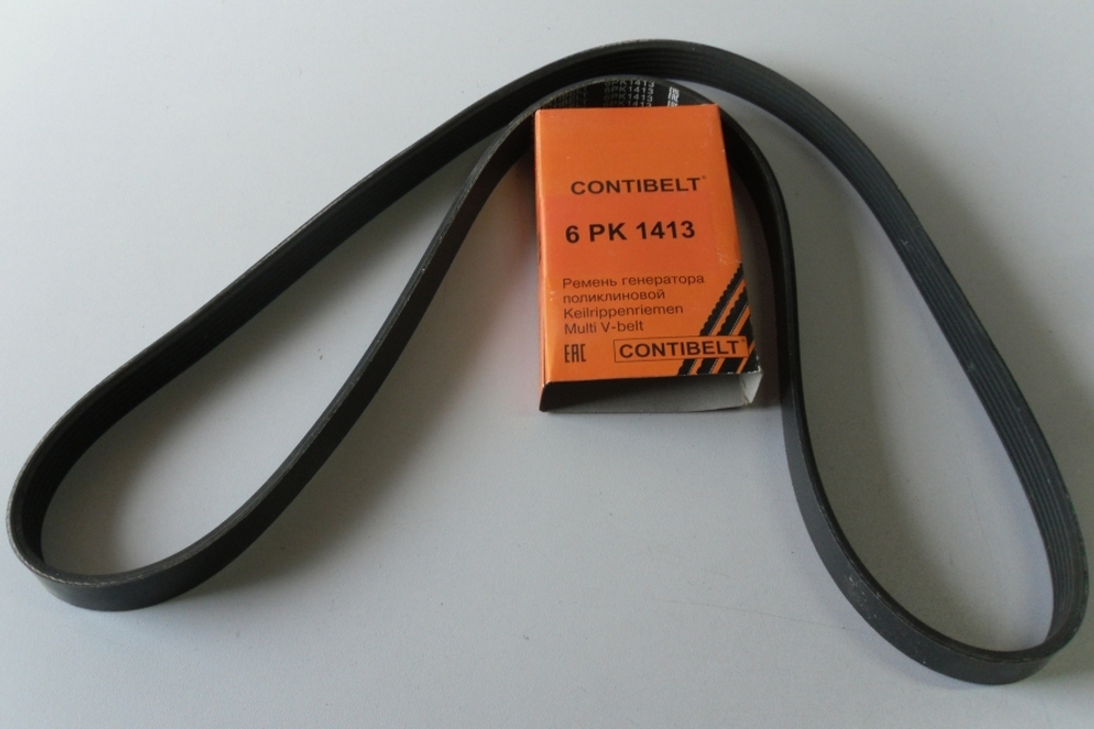 Ремень ручейковый CONTIBELT №6PK1413 для а/м ГАЗ 405, 409 двиг. с ГУР ЕВРО3