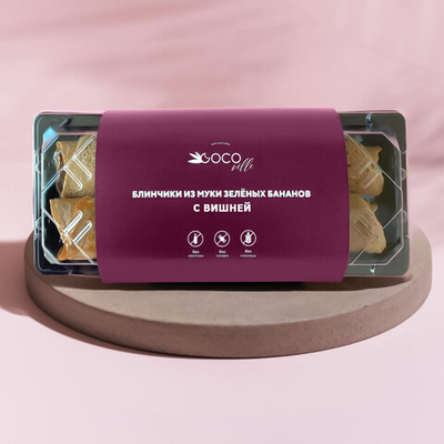 Блинчики из муки зеленых бананов с вишней, CocoVille, 200 г
