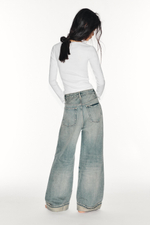 ДЖИНСЫ TRF BAGGY FOLDED СО СРЕДНЕЙ ПОСАДКОЙ И РАЗРЕЗАМИ — ZARA