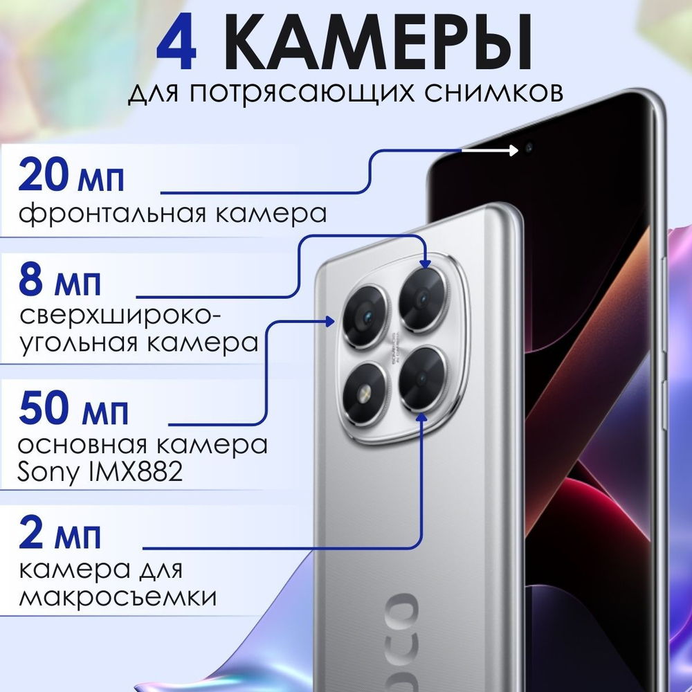 Смартфон Xiaomi Poco X7 5G 12/512GB Silver