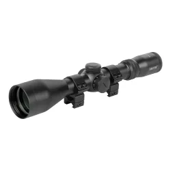 Прицел оптический BRITE WA4X 2.5-10X50 IR - вид спереди с кольцами крепления