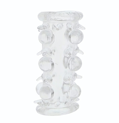 Прозрачная насадка на пенис с шипами и бугорками JELLY JOY LUST CLUSTER CLEAR (Цвет: прозрачный)