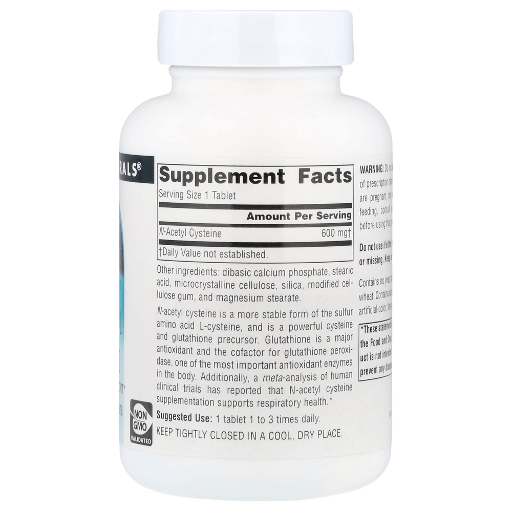 Source Naturals, N-ацетилцистеин, 600 мг, 120 таблеток