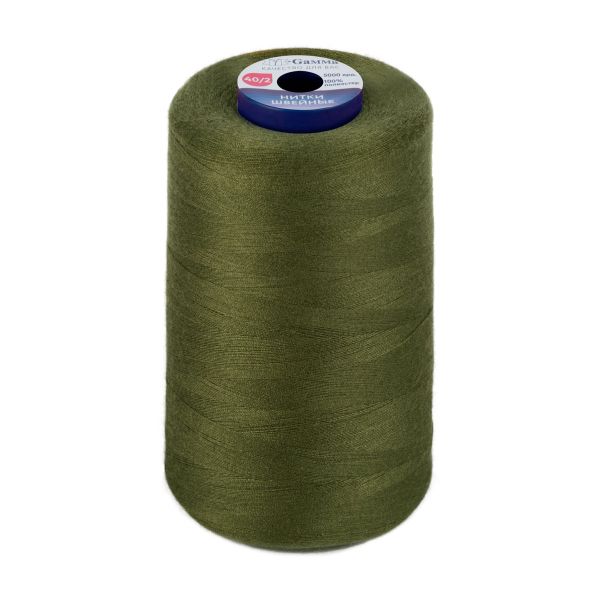 Нитки универсальные Gamma 40/2, 4570 м (5000 ярд) / 1 кат., 422 т.хаки
