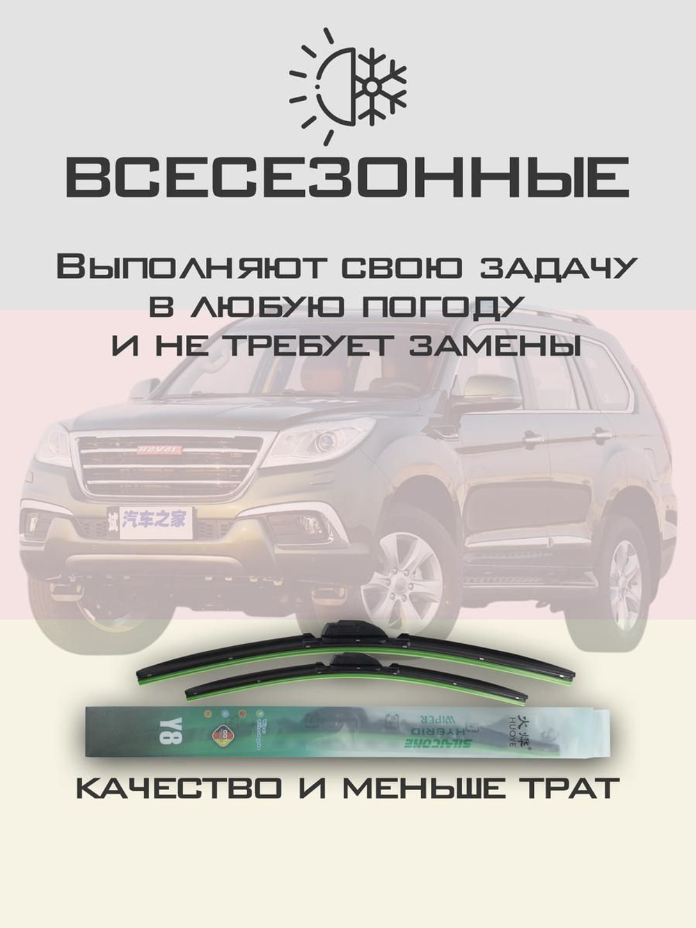 Щетки стеклоочистителя HUOYE Y8 550/450 мм на Geely VisionX6Pro | Push button