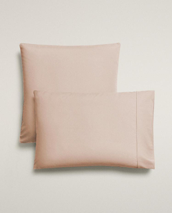 ZARA HOME (300 НИТЕЙ) НАВОЛОЧКА ИЗ ХЛОПКА ПЕРКАЛЬ, РОЗОВЫЙ