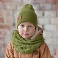 Шапка  вязаная "Фисташка" меринос