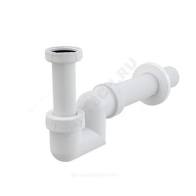 Сифон для умывальника/биде трубный 1 1/4"x40 с прямой трубкой 40 без выпуска Alca Plast A45F-DN40
