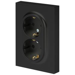 Розетка ЭРА Arktik 16-2104-05 двойная с заземлением 2X2P+E Schuko 16А-250В антрацит | Эра Arktik