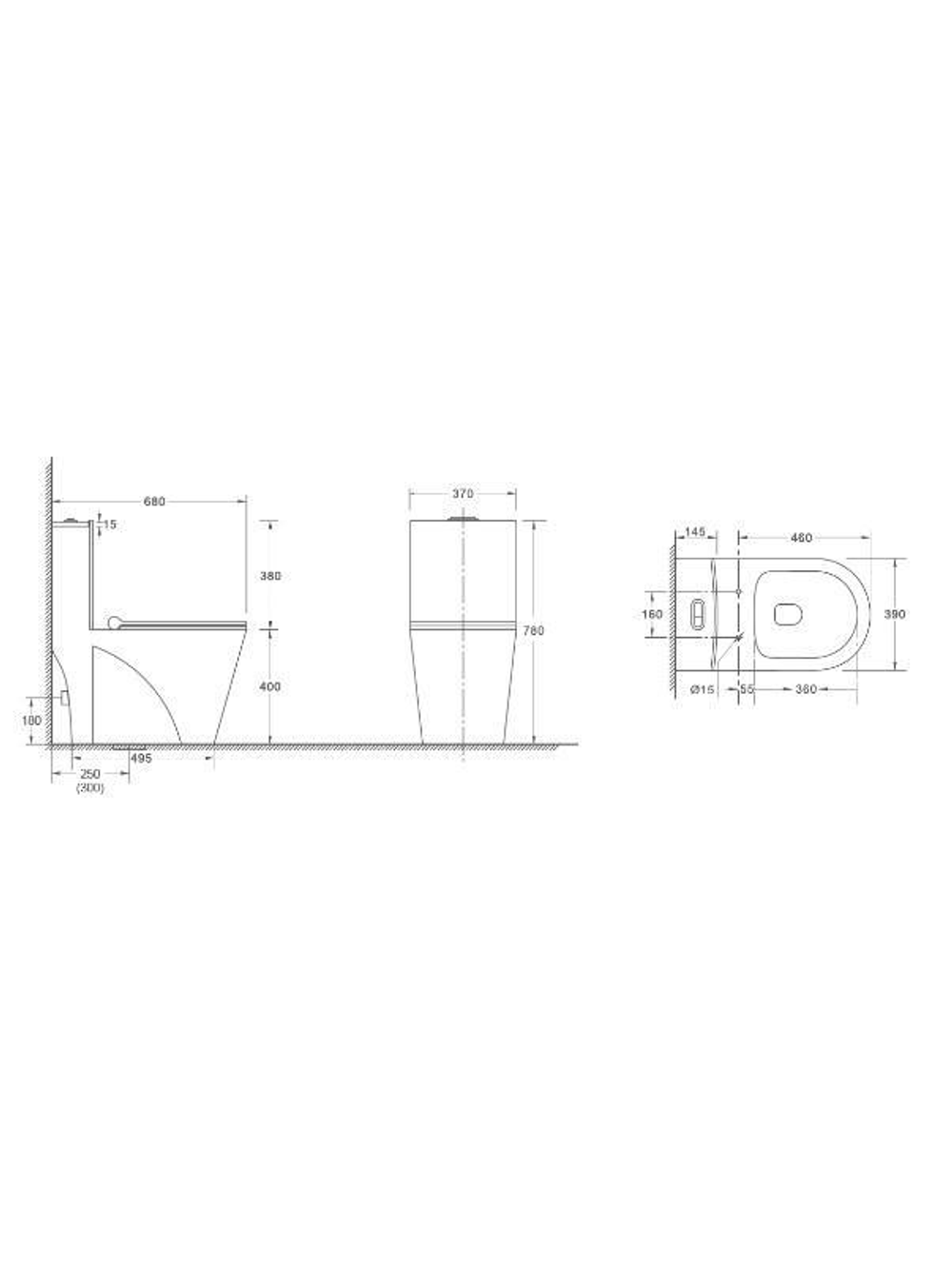 Унитаз компакт бел. глянец WeltWasser WW WELZBACH 001 GL-WT  10000003805 белый глянец