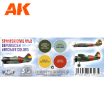 Набор красок AK interactive Spanish Civil War Republican Aircraft Colors 3G, 4 краски