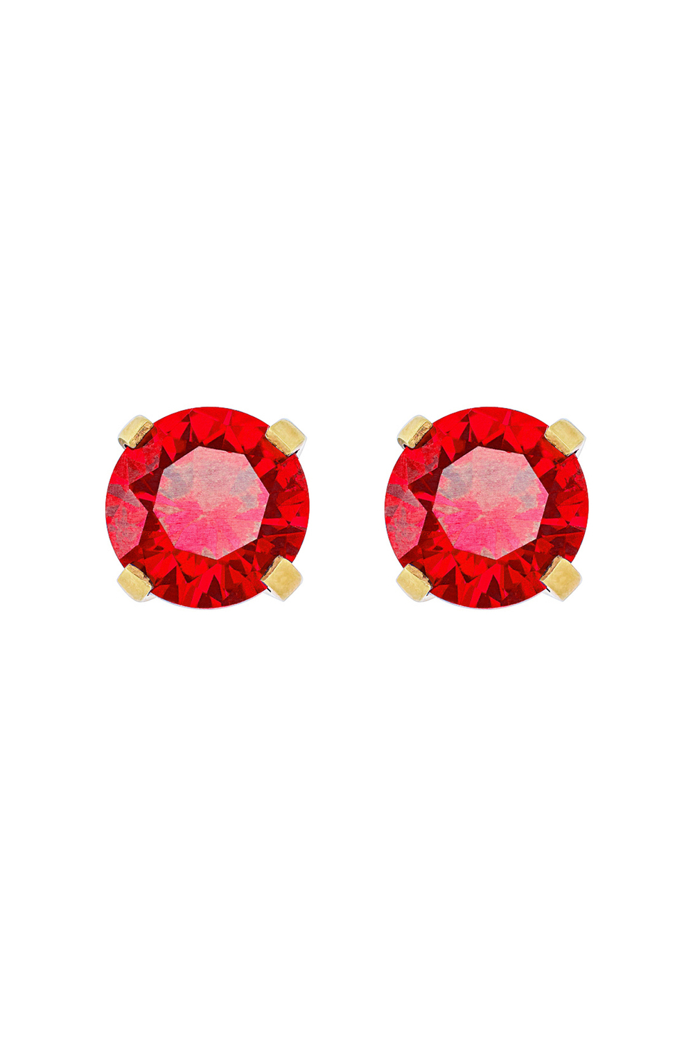 Серьги из серебра со вставками из красных фианитов