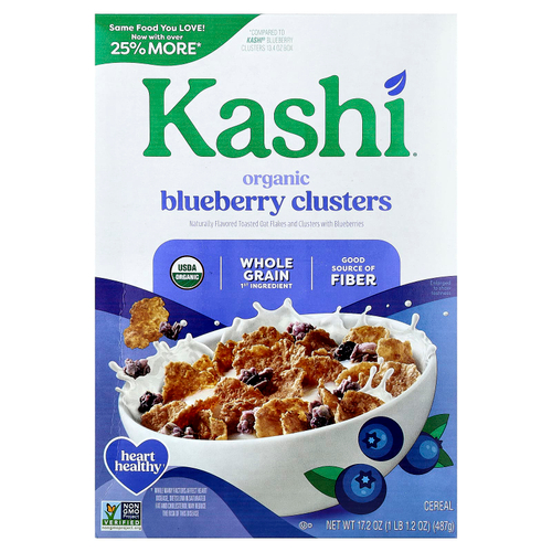 Kashi, органические обжаренные овсяные хлопья, голубика, 487 г (17,2 унции)