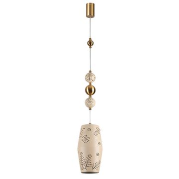 Подвес 1*E27 5444/1 бежевый/античная бронза KARELIA Odeon Light Exclusive