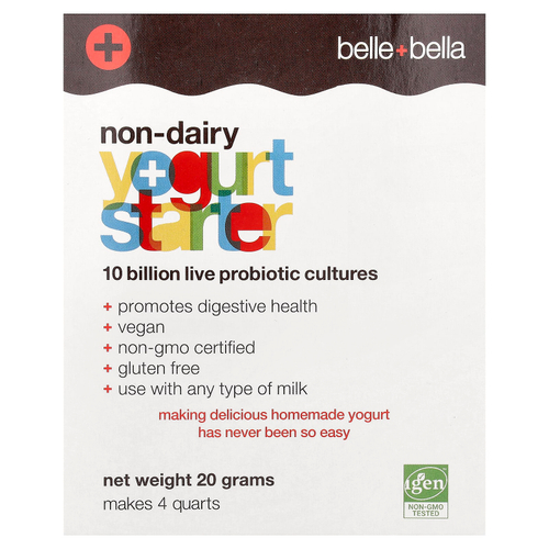 Belle+Bella, Безмолочная закваска для йогурта, 4 пакетика по 5 г