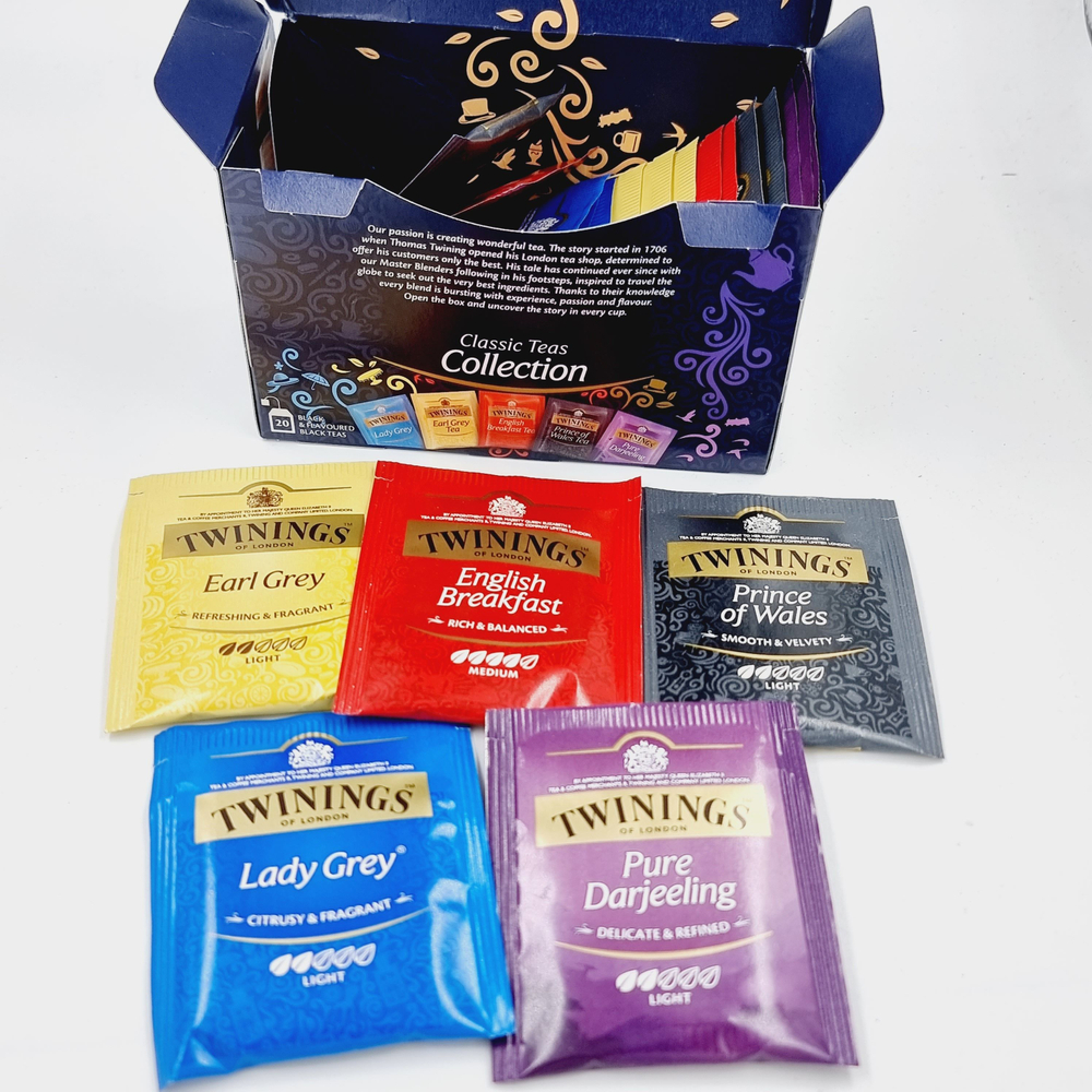 Чай черный Twinings Classics Teas Collection ассорти 20 пакетиков, 40 г (из Финляндии)