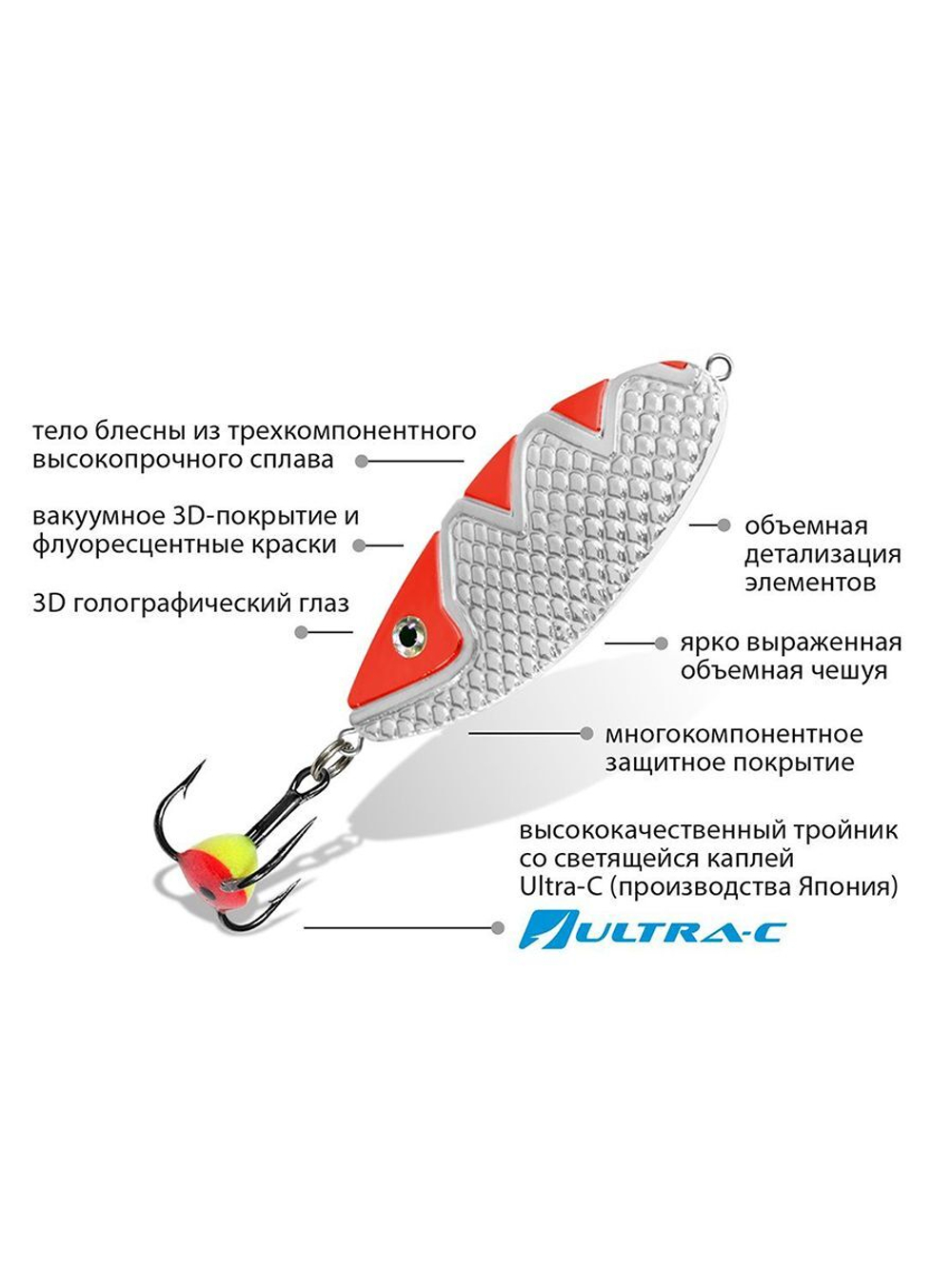 Блесна зимняя СПИНКА 10,0g, цвет 01, 1 шт