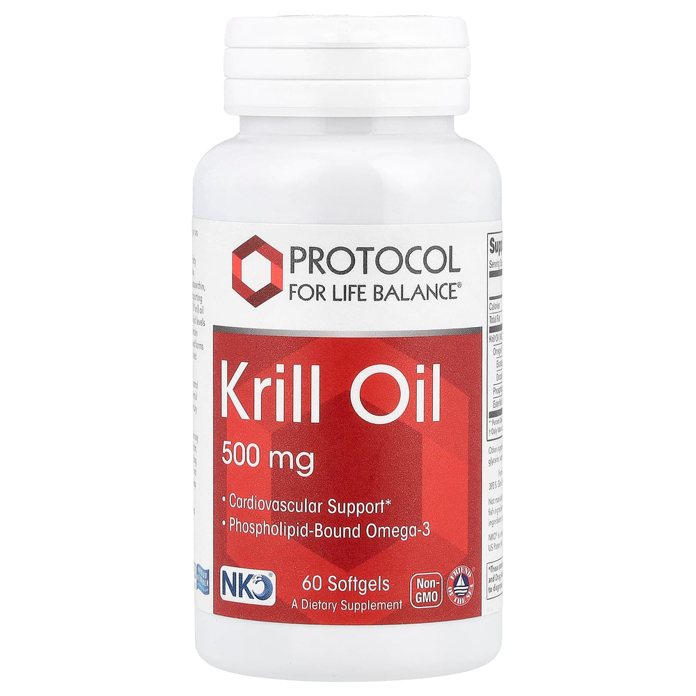 Protocol for Life Balance, масло криля, 500 мг, 60 капсул