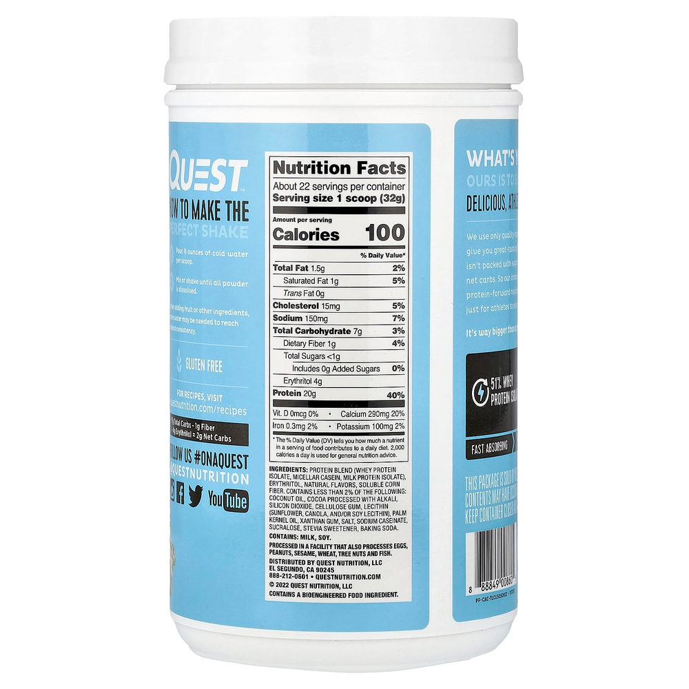Quest Nutrition, Протеиновый порошок, печенье и сливки, 726 г (1,6 фунта)