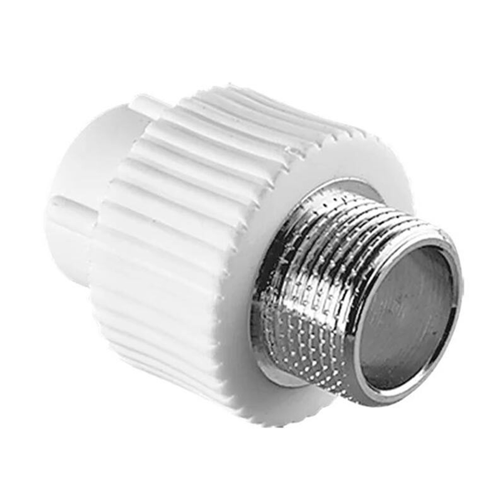 Муфта РР комб. 20*1/2" нар. белый (Tebo)