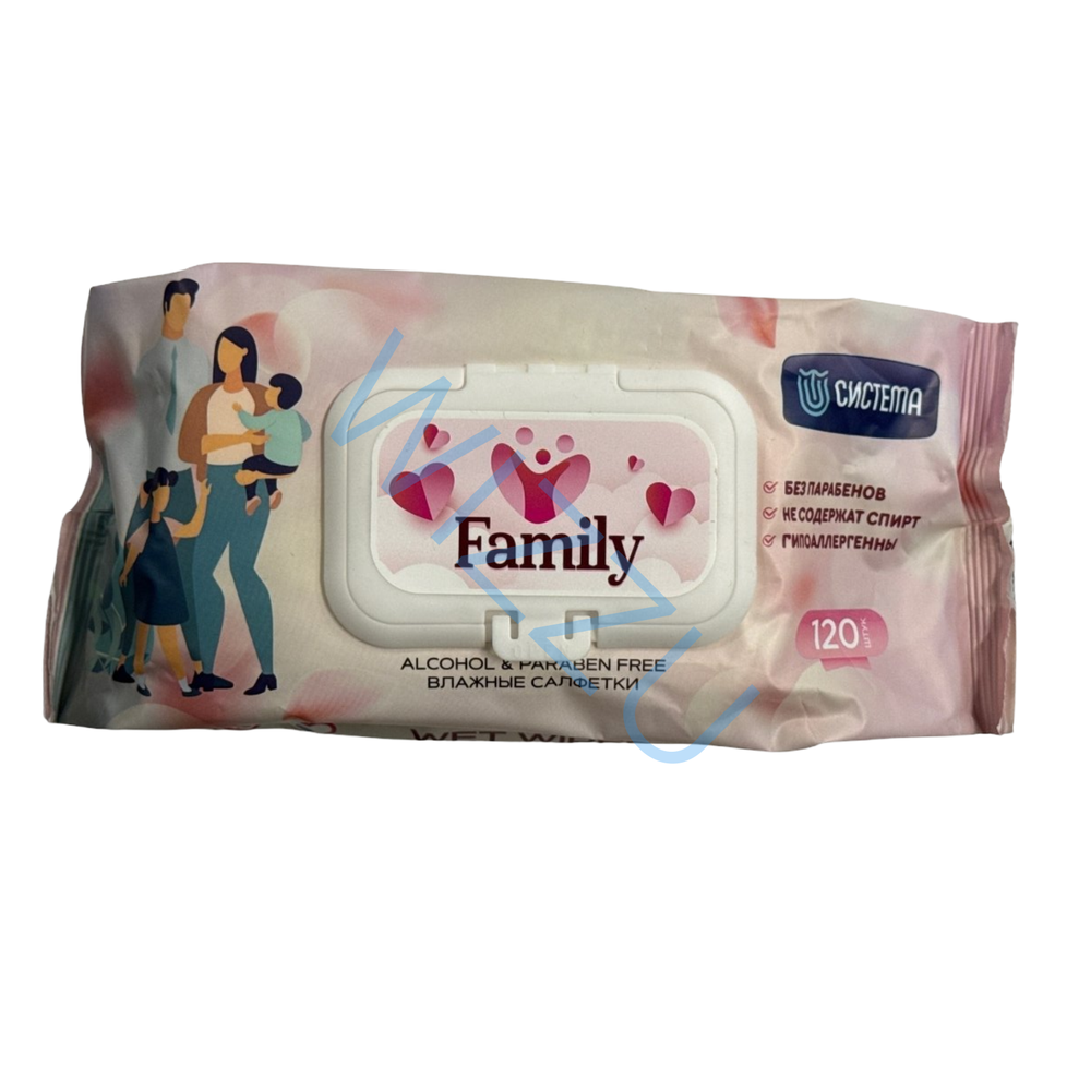 Салфетки СИСТЕМА FAMILY 120 шт