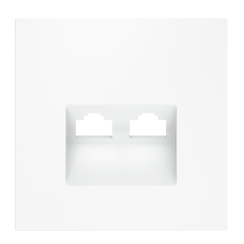 Накладка для розетки компьютерной двойной RJ45+RJ45 кат.6, S70 (белый матовый)