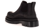 Bottega Veneta Leather Tire Chunky Sole Ankle Chelsea Boot Black