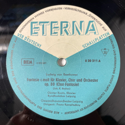 Винтажная виниловая пластинка LP Beethoven Бетховен, Chor Fantasie Op. 80, (Schlussatz Der IX. Sinfonie D-moll Op. 125) (ГДР 1965)
