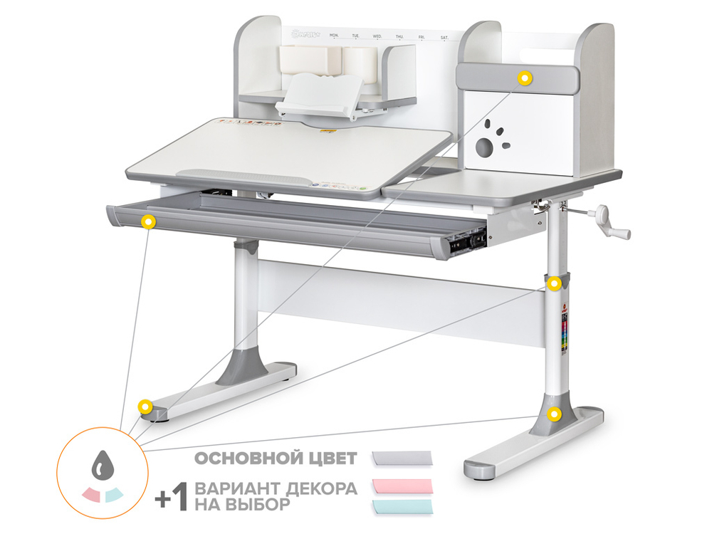 Растущая парта Mealux Vancouver Multicolor BD-620 (1100×660 мм)