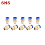 Серия SPC Фитинги прямые цанговые / самозажимные SNS pneumatic