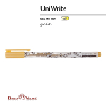 Ручка гелевая, 0.8 мм, золотая Sketch&Art "UniWrite.Gold" (Bruno Visconti)