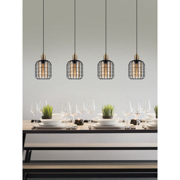 Подвесной светильник 4*E27 43528 черный/дымчатый CHISLE Eglo