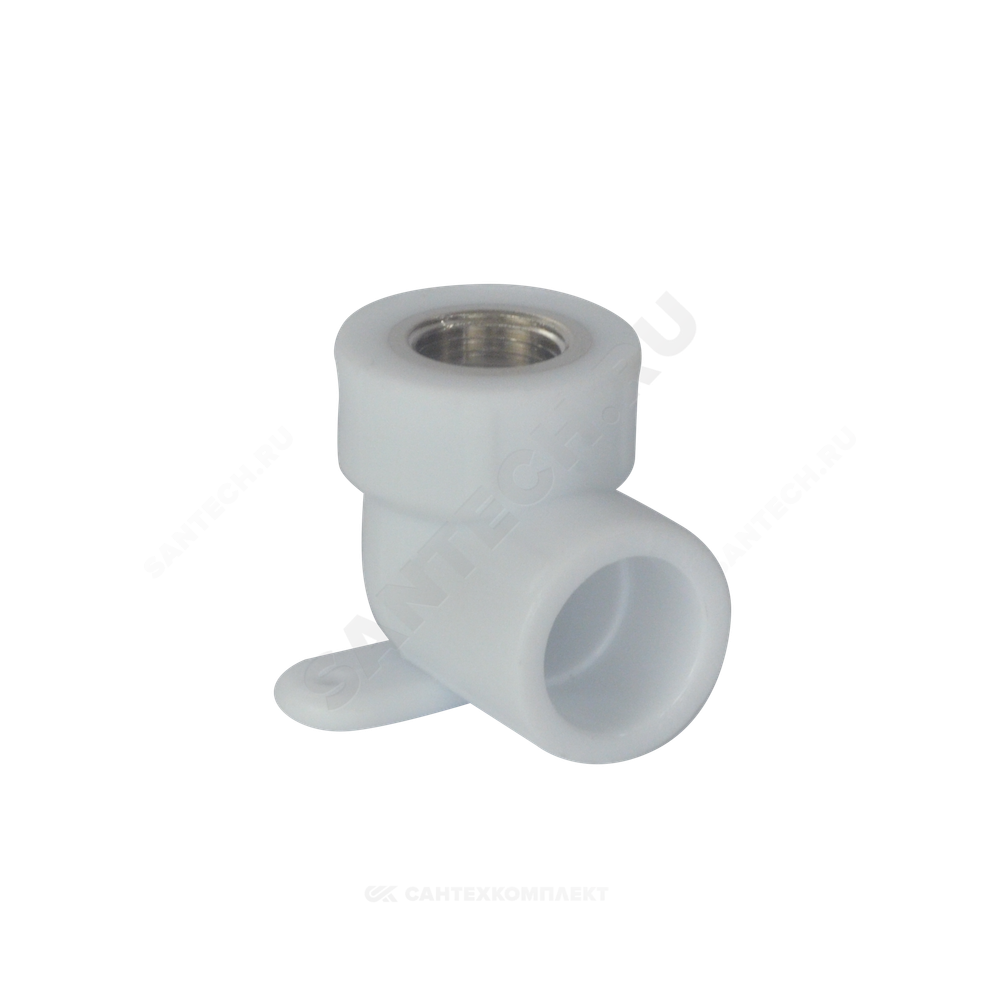 Угольник PP-R комбинированный белый Дн 25х1/2" ВР с креплением PRO VALFEX 10120025-PRO