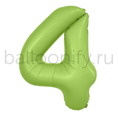 Шар ЦИФРА 4 Сатин Pistachio 40" 102 см