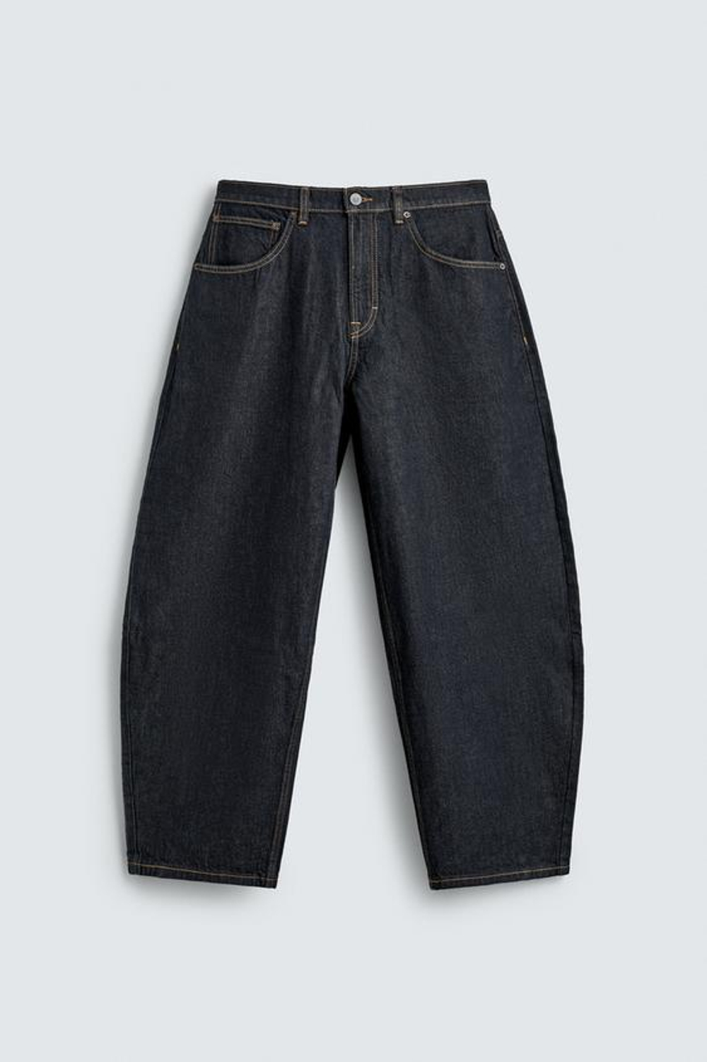 ZARA ДЖИНСЫ BALLOON FIT, СИНИЙ