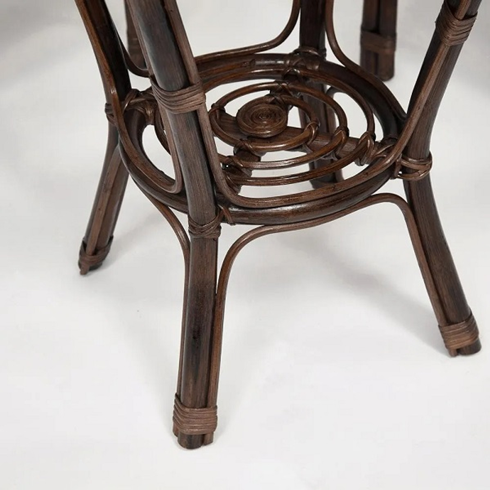 КОМПЛЕКТ " NEW BOGOTA " ( диван + 2 кресла + стол со стеклом ) /с подушками/ ротанг, walnut (грецкий орех)