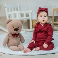 Боди-кимоно с длинным рукавом и рюшей "Вишня" 0-3 м