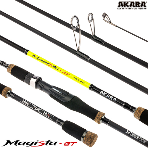 Спиннинг штекерный угольный 2 колена Akara Magista GT ML762 (4,5-19) 2,28 м