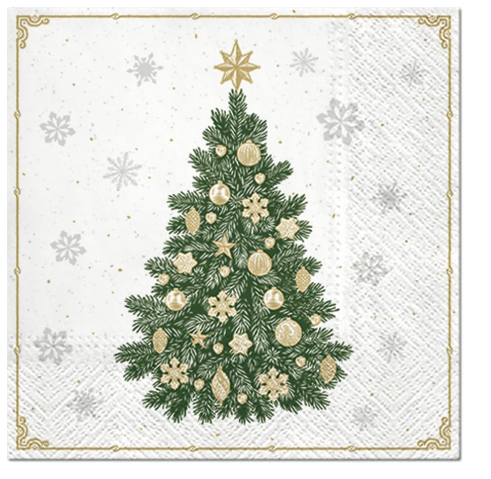 Салфетки 3-слойные для декупажа Sagen Vintage Design Lunch PAW Decor Collection Елочка