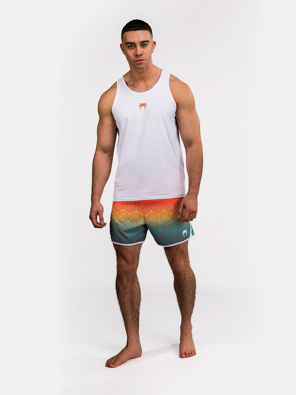 Майка спортивная Venum Echo White/Orange Sunset