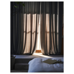 IKEA SANDSVINGEL  (ИКЕА САНДСВИНГЕЛ)  -  Штора, 2 шт. - серый/на ленте 135х300 см