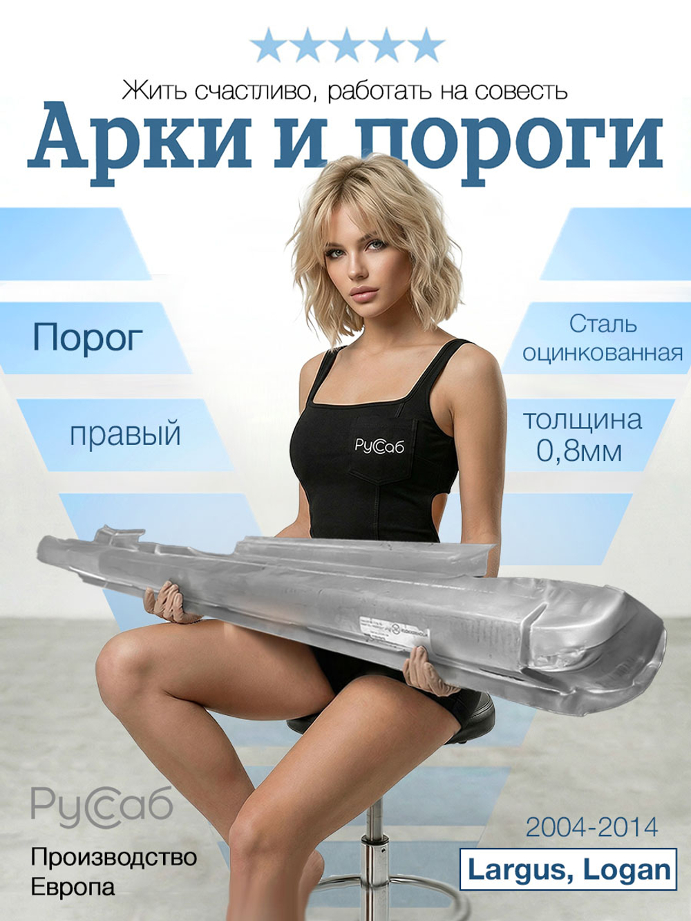Порог правый Lada Largus, Renault Logan (Klokkerholm)