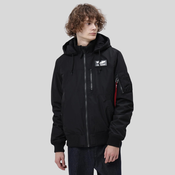 Бомбер Alpha Industries MA-1 Hooded Regular Fit Black (Черный)