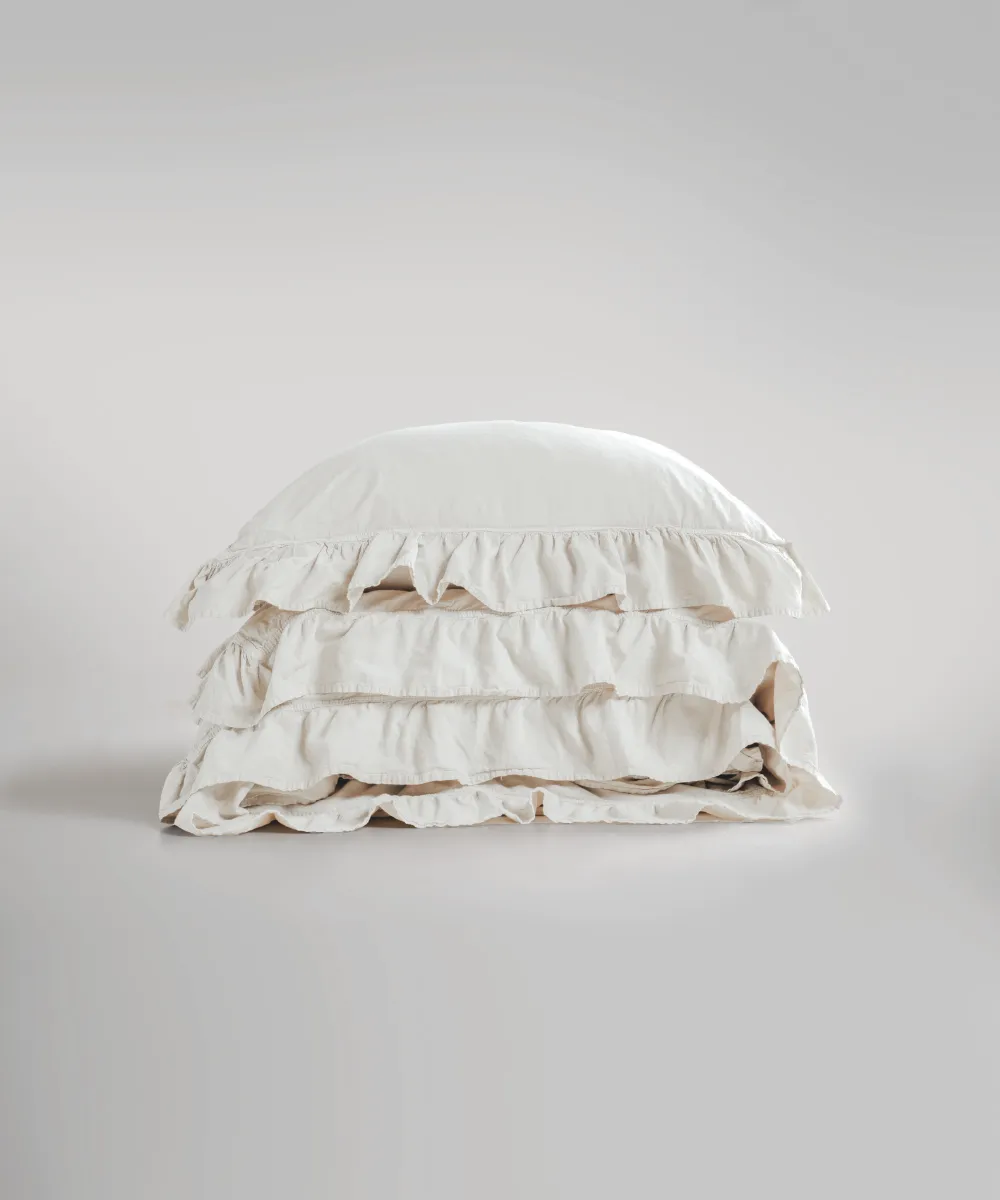 Lımasso КПБ 4 пр. Stonewashed Exclusıve Snow White пододеяльник 200*220, простынь 240*260, наволочки 50*70 2шт — фото 5