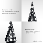 STAYER Pro-Max 4-39мм, 14 ступеней, винтовая спираль, сверло ступенчатое (29661-4-39-14)