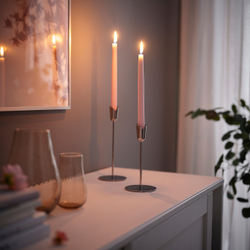 IKEA KLOKHET  (ИКЕА КЛОКХЕТ)  -  Свеча коническая без аромата - светло-розовый 25 см
