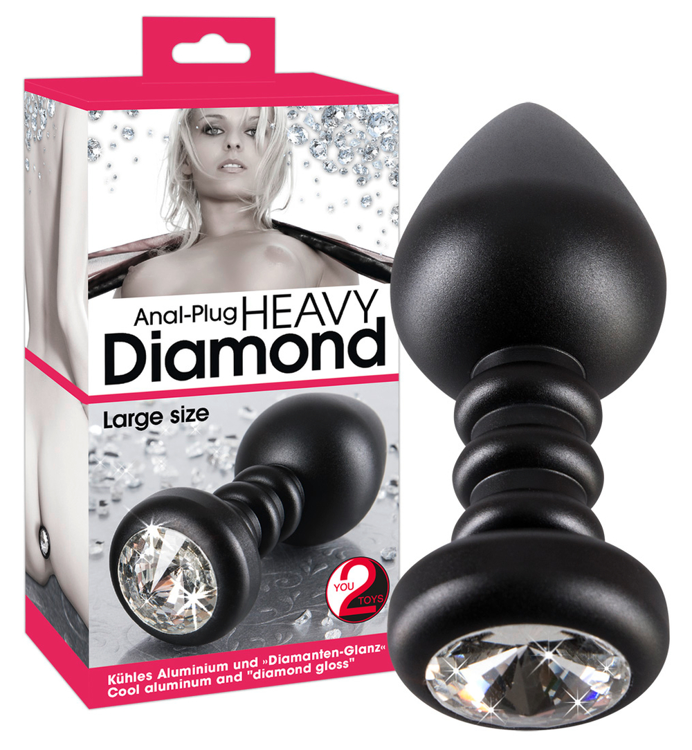 Анальная втулка Diamond Plug L - 10 см. (Цвет: черный)