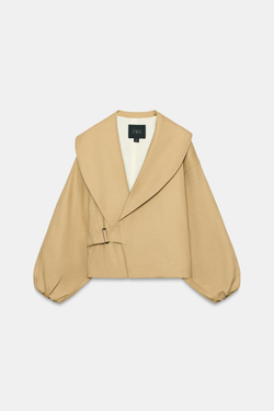ZARA КОРОТКАЯ КУРТКА С ПРЯЖКОЙ — ZW COLLECTION, РЫЖЕВАТО-КОРИЧНЕВЫЙ